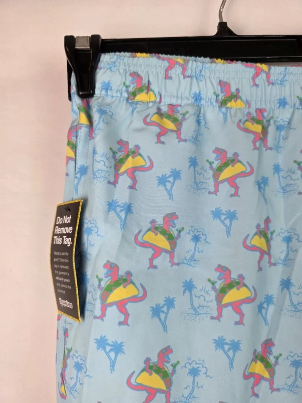 Tipsy Elves Men's Swim Trunks Size 3XL Tacosaurus Taco Dinosaur Swimsuit Shorts